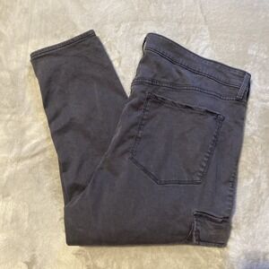 Old Navy Pants Women Sz 18 Black Sateen Cargo  Rockstar Super Skinny High Rise‎